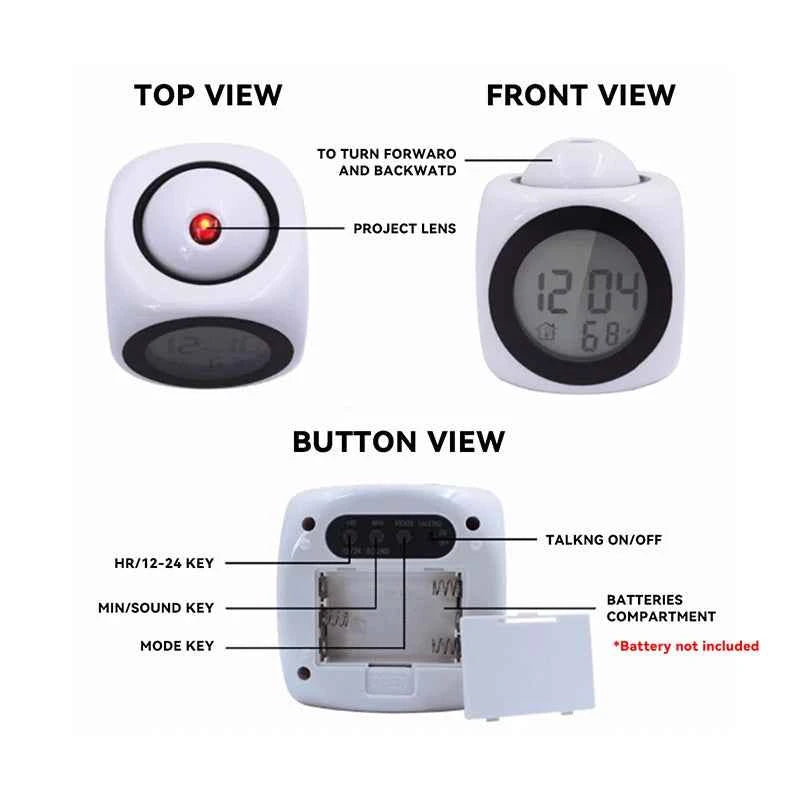 GentleRise™ Projection Alarm Clock
